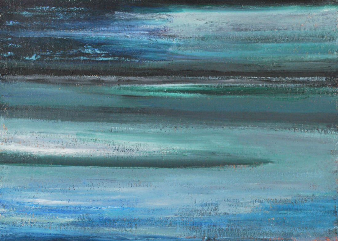 Abendliches Meer, 50x70cm, Mischtechnik auf Leinwand, 2009