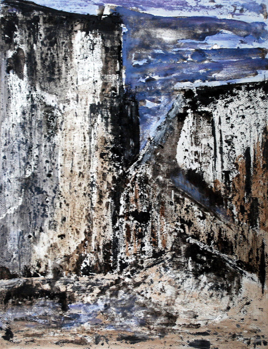 In den Bergen Liguriens, 64x50cm, Mischtechnik auf Papier, 2009