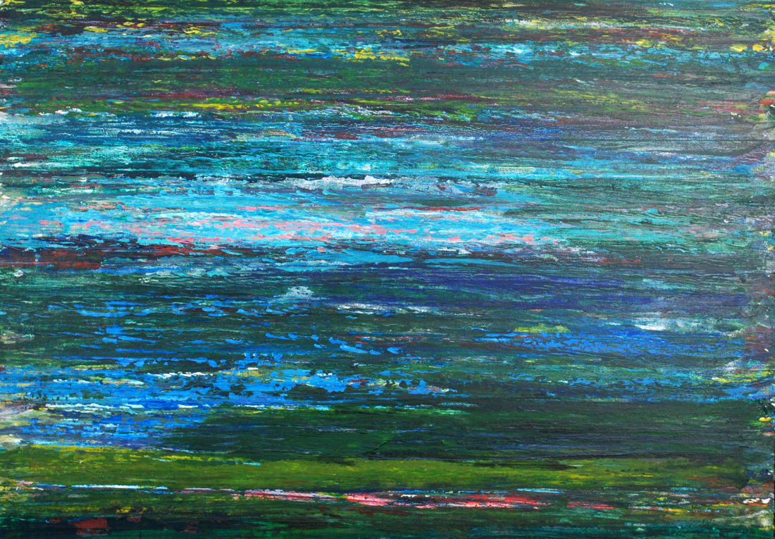 Potsdamer Waldsee, 50×70 cm, Mischtechnik auf Leinwand, 2015