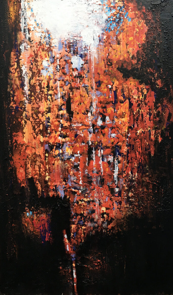 Aus der Tiefe, 60x100cm, Acryl auf Leinwand, 2021